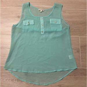 Cyan Blue Blouse, Chocolate USA